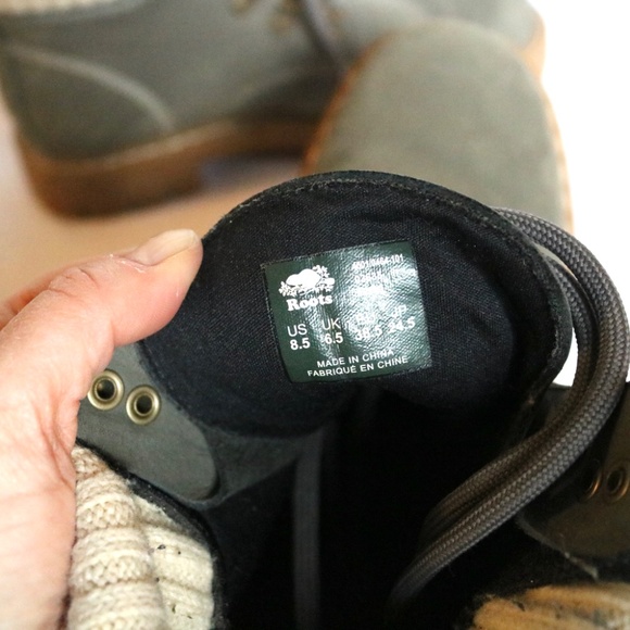 ROOTS Tuff Boot Green Leather Lace Up Women's 8.5 Canada Work Boot Classic - Picture 6 of 16